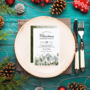 Waterverf Forest Bomen en bier Uitnodiging