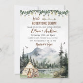 Waterverf Forest Camping Adventure Baby shower Kaart (Voorkant)