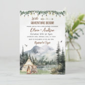 Waterverf Forest Camping Adventure Baby shower Kaart (Staand voorkant)