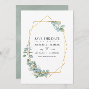 Waterverf Forest Eucalyptus Weduwfoto Save The Date