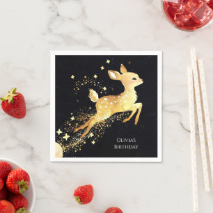 Waterverf Forest Fawn Verjaardag Servet