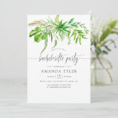 Waterverf Forest Greenery Bachelorette Party Kaart (Staand voorkant)