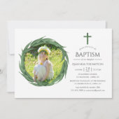 Waterverf Forest Greenery Baptism of Christening Kaart (Voorkant)