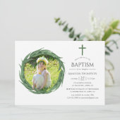 Waterverf Forest Greenery Baptism of Christening Kaart (Staand voorkant)