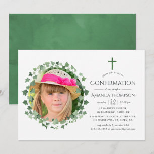 Waterverf Forest Greenery Baptism of Christening Kaart