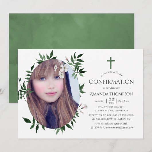 Waterverf Forest Greenery-bevestiging Kaart (Voorkant / Achterkant)