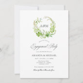 Waterverf Forest Greenery Engagement Party Kaart (Voorkant)