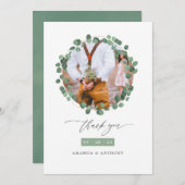 Waterverf Forest Greenery Eucalyptus Wedding Bedankkaart (Voorkant / Achterkant)