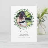 Waterverf Forest Greenery Fotozwangerschap Aankondiging (Staand voorkant)