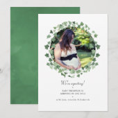 Waterverf Forest Greenery Fotozwangerschap Aankondiging (Voorkant / Achterkant)