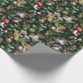 Waterverf Forest Greenery Mushrooms Berries Herfst Cadeaupapier (Hoek)