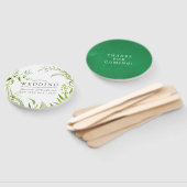 Waterverf Forest Greenery Wedding Favor Handwaaier (Niet-gemonteerd)