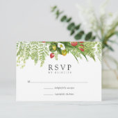 Waterverf Forest Greenery Wedding RSVP Kaartje (Staand voorkant)