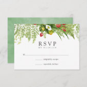 Waterverf Forest Greenery Wedding RSVP Kaartje (Voorkant / Achterkant)