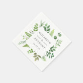 Waterverf Forest Greenery Wedding Servet (Hoek)