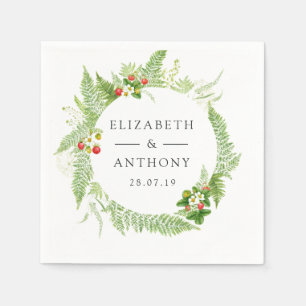 Waterverf Forest Greenery Wedding Servet