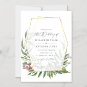 Waterverf Forest Herbarium Geometric Wedding Magnetische Uitnodiging (Voorkant)