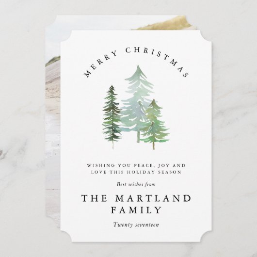 WATERVERF FOREST-MERRY CHRISTMAS (FOTOGRAAF) FEESTDAGENKAART (Voorkant / Achterkant)