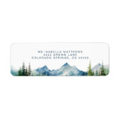 Waterverf Forest Mountain Rustic Adventure Terug Etiket (Voorkant)