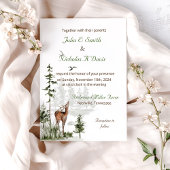Waterverf Forest Mountain Wedding Invitation Kaart