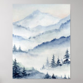 Waterverf Forest Mountains 5 Poster (Voorkant)