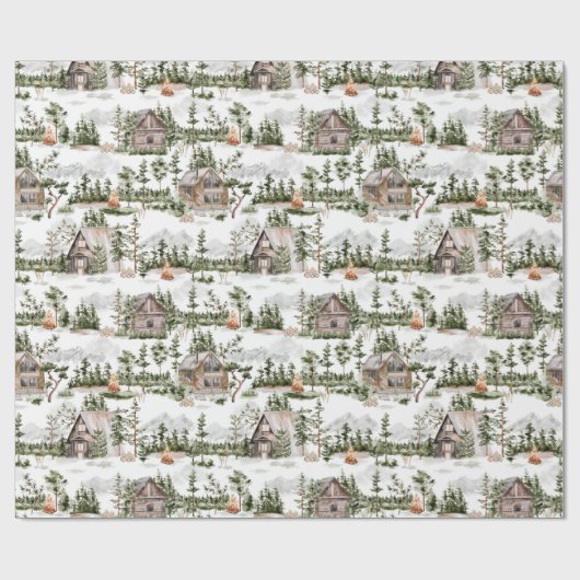 Waterverf Forest Pattern Cadeaupapier (Vlak)