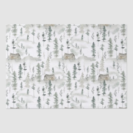 Waterverf Forest Pattern Tissuepapier (Voorkant)