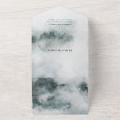 Waterverf Forest | Vroegere kerstfoto All In One Uitnodiging (Buitenkant)