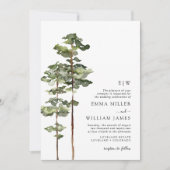 Waterverf Forest Wedding Invitation Kaart (Voorkant)