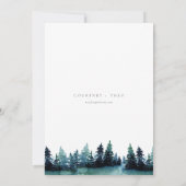 Waterverf Forest Wedding Invitation Woodsy Trees Kaart (Achterkant)