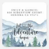Waterverf Forest Wedding Stickers (Voorkant)