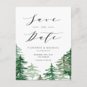 Waterverf Forest Woodland Bewaar de datum Aankondigingskaart (Voorkant)