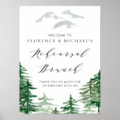 Waterverf Forest Woodland repetitie brunch Poster (Voorkant)