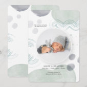 Waterverf Foto Vlek Geboorte Aankondiging (Voorkant / Achterkant)