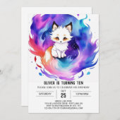 Waterverf Fox Adventure Verjaardag Kaart (Voorkant / Achterkant)