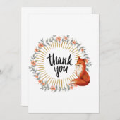 Waterverf Fox Delicate Wreath Bedankkaart (Voorkant / Achterkant)