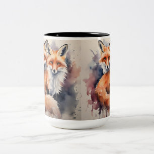 Waterverf Fox Duo Tweekleurige Koffiemok