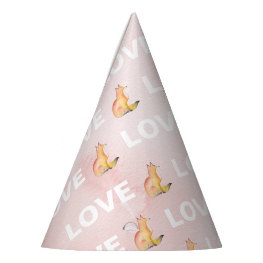 Waterverf Fox en Love Feesthoedjes (Links)