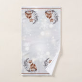Waterverf fox en sneeuwvakantie bad handdoek (Handdoek)