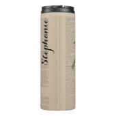 Waterverf Fox Floral Collage Persoonlijke naam Thermosbeker (Achterkant)