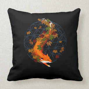 Waterverf Fox Flower of Life Spirit Animal Kussen
