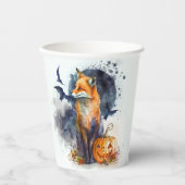 Waterverf Fox Halloween Papieren Bekers (Voorkant)