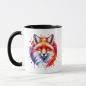 Waterverf Fox Illustration gepersonaliseerd Mok (Links)