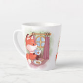 Waterverf Fox met Tea en Biscuits Latte Mok (Linkerhoek)