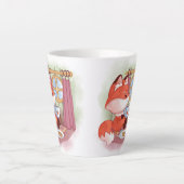 Waterverf Fox met Tea en Biscuits Latte Mok (Voorkant)