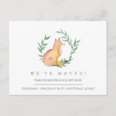Waterverf Fox New Home Moving Aankondiging Briefkaart (Voorkant)
