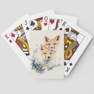 Waterverf Fox Pokerkaarten