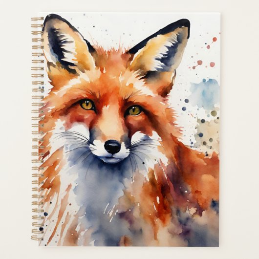 Waterverf Fox Portrait Planner (Voorkant)