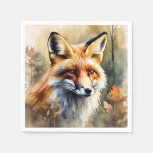 Waterverf Fox Portrait Servet