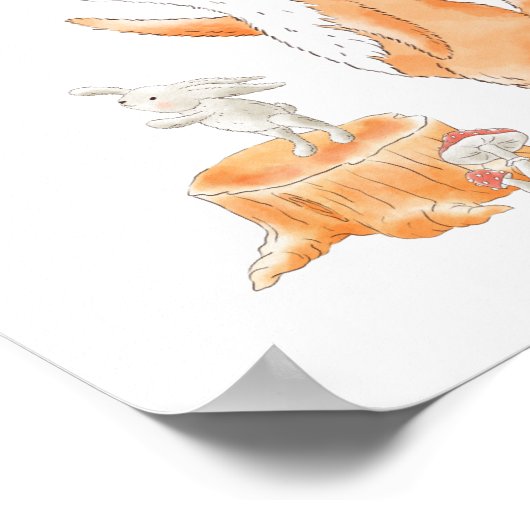 Waterverf Fox Poster (Hoek)